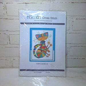 New In Package eGoodn Crazy Kitty Cross Stitch